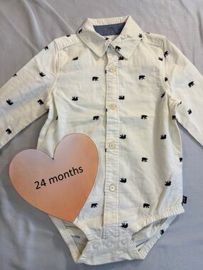 OshKosh B'gosh - LIKE NEW - Bear Pattern corduroy Button Down Shirt